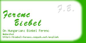 ferenc biebel business card